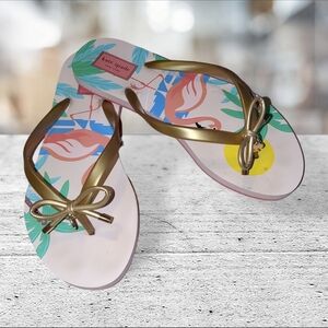 Kate spade Nassau flamingo flip flops/thong/sandals/shoes size 7-8
